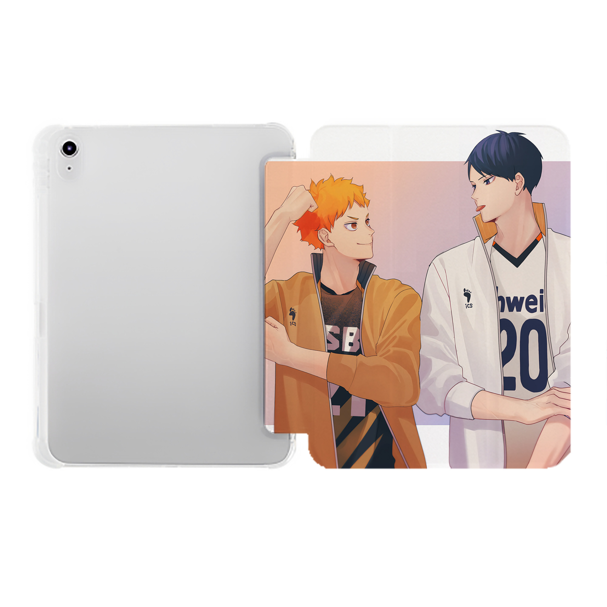 （画像用） ハイキュー!! Haikyu!! IPad ケース ペン収納付き 三つ折りスタンド PUレザー×シリコン 対応機種9.5/10.5/10.9インチ